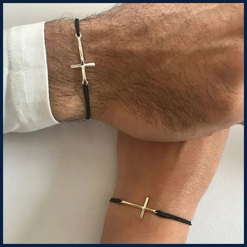 2pz coppia bracciale croce - bracciale, per